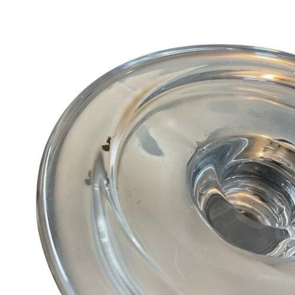 Vintage Crystal & Silver Bubble Glass Pillar Taper Candle Holder 6” - Picture 3 of 9